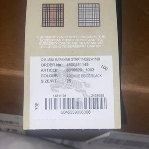 Authentic Beige and black Children’s Burberry shoes size 25 Never worn